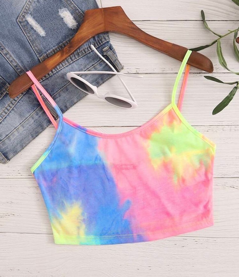 Fashion Top De Tirante Corto De Tie Dye | SHEIN