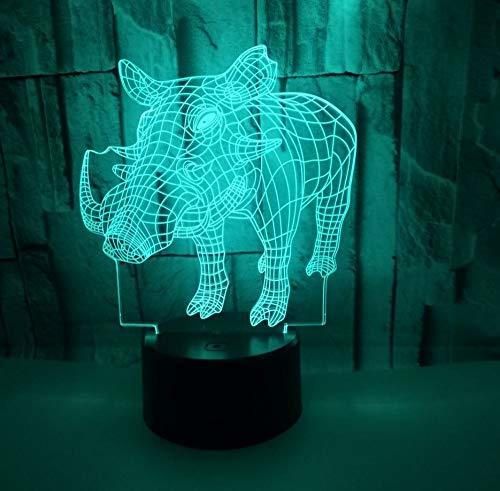 Lâmpada De Bebê Animal 3D Luz Noite Luz Noite Decoração Quarto Lâmpada