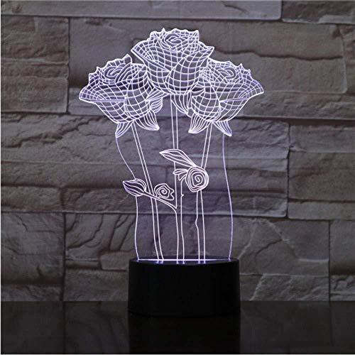 Product Lampada da tavolo a LED 3D Touch 3D Rose Flower Lampada da