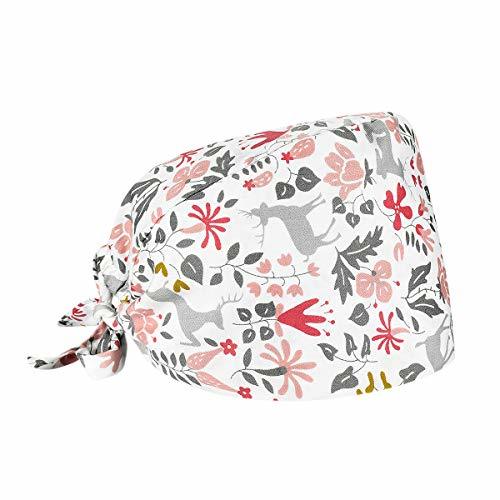 Social gorro quirúrgico ajustable para matorrales enfermera médica gorro médico gorro estampado gorro