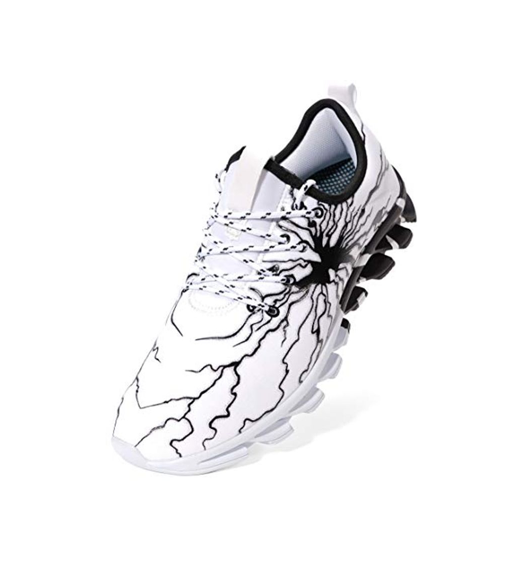 Social BRONAX Zapatos para Correr en Montaña y Asfalto Aire Libre y Deportes Zapatillas de Running Padel para Hombre Blanco Negro 40