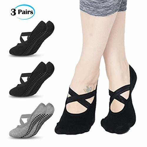 Producto BROTOU 3 Pares Calcetines Yoga Antideslizantes de Mujeres Deportivos para Ejercicio Interior