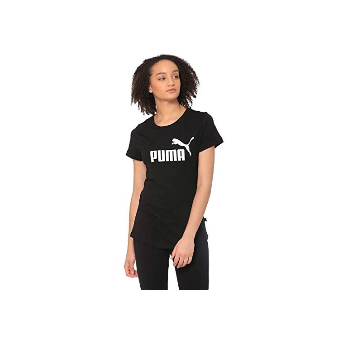 Fashion PUMA ESS Logo tee Camiseta, Mujer, Negro