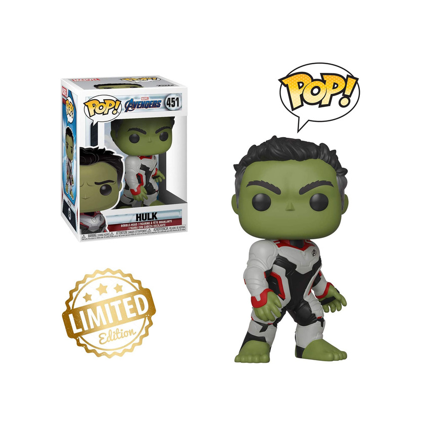 Social Funko- Pop Bobble: Avengers Endgame: Hulk Marvel Collectible Figure, Multicolor, Estándar