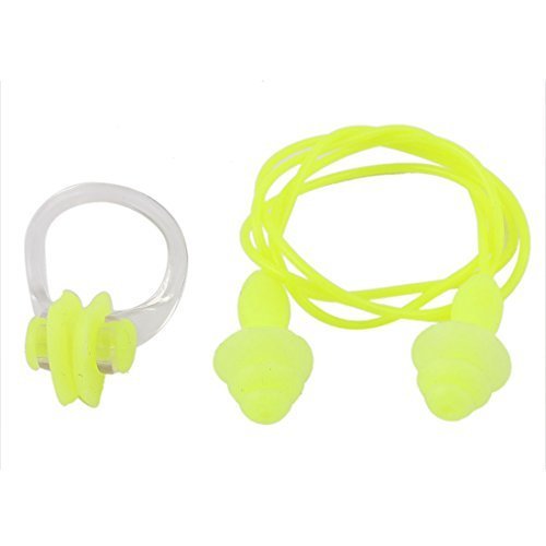 Product DealMux Desportos Aquáticos Natação Earplugs clipe Nasal amarelo Claro Set 2 em