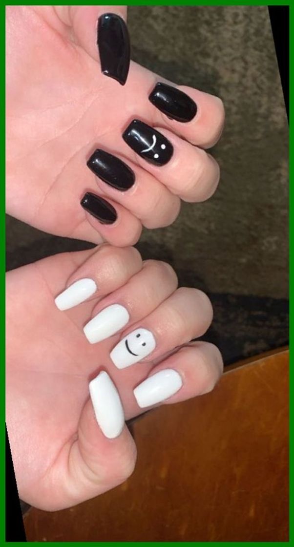 Fashion Unhas black and White