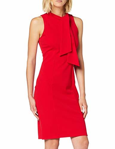 Productos QUIZ Side Neck Tie Sleeveless Midi Dress Vestido de Fiesta, Rojo