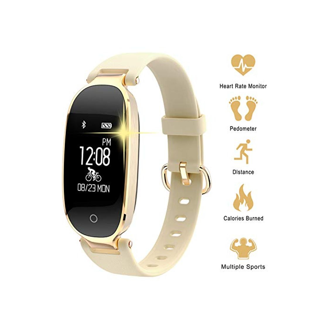 Producto Pulsera Monitor de Actividad Pulsómetro y Podómetro para Mujeres Impermeable IP67, con