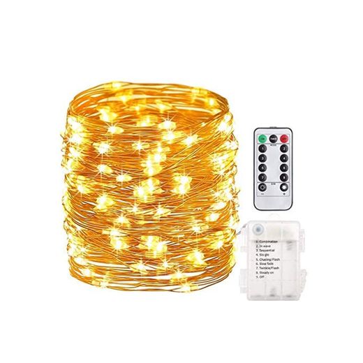Luces de cadena LED de cobre Fairy Christmas Light con control remoto