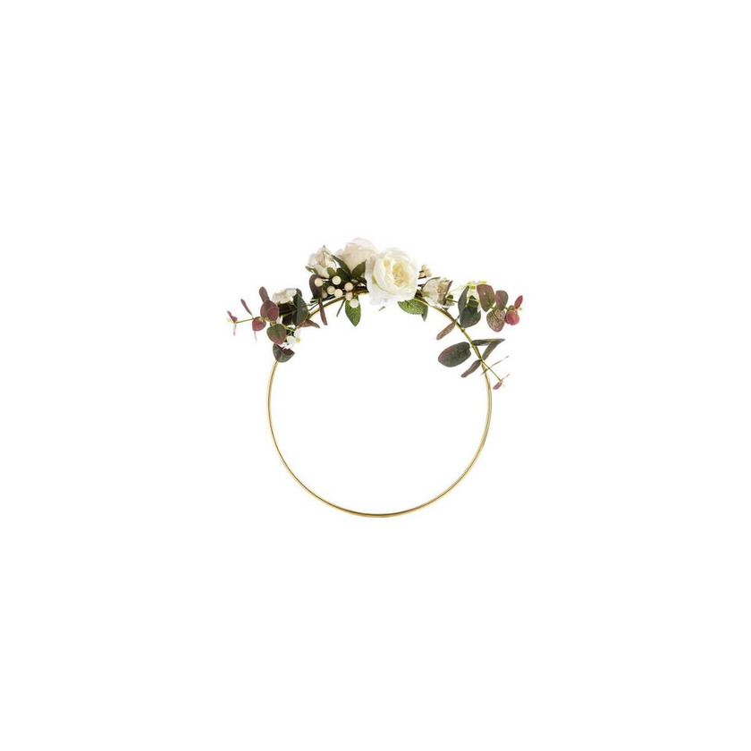 Social Guirnalda decorativa blanca con flores sintéticas