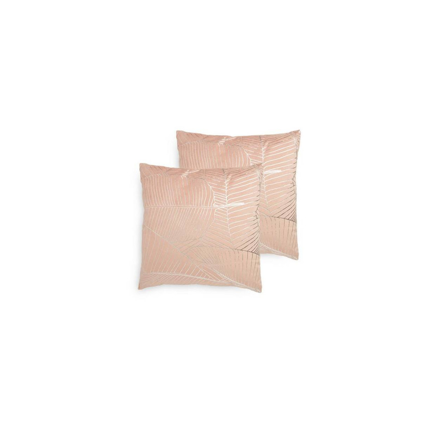 Social Pack de 2 cojines rosas de terciopelo con motivos geométricos ...