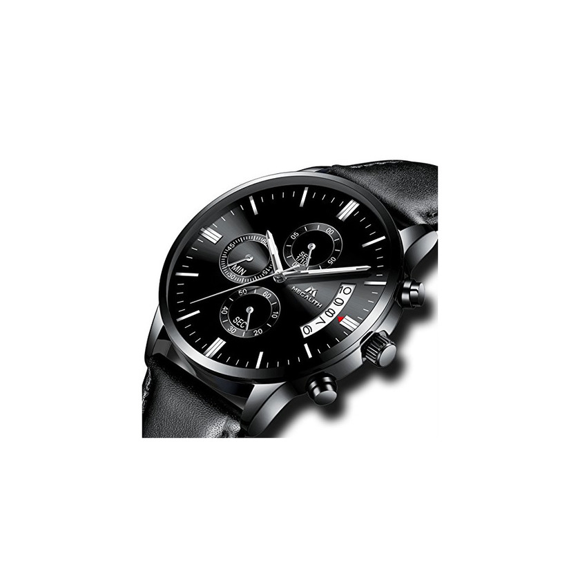 Social Relojes de Hombre Reloj Militar Deportivo Impermeable Lujo Cronógrafo Fecha Calendario Relojes