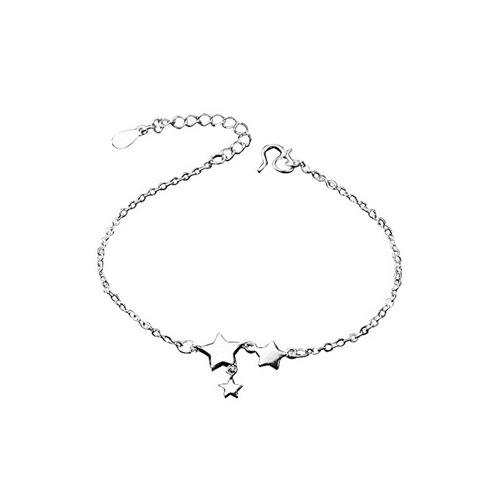 Social Hosaire Pulsera de Plata Pentagram 60mm Pulsera de Cadena de Moda Chica