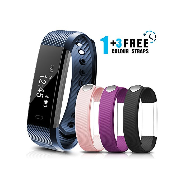 Fitness Pulsera Actividad MiuVei Pulsera Inteligente Impermeable con 3 Correas Recambias