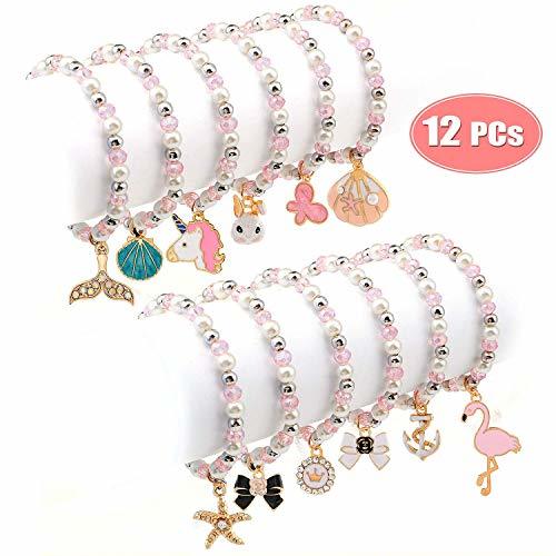 Social Tacobear 12 Piezas Pulseras Amistad Pulsera Niña Pulsera Unicornio Cristal Perlas Animales