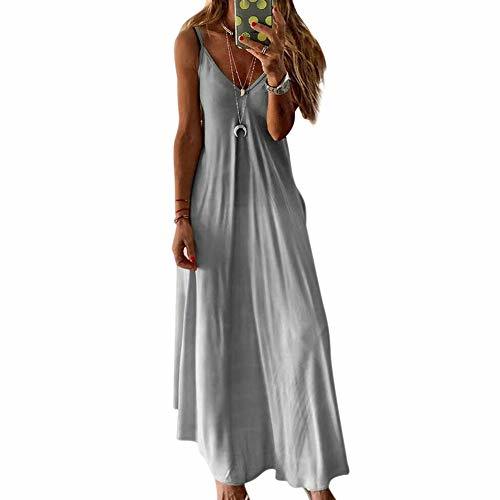 Producto Dastrues Summer Beach Strappy Holiday Long Boho Dress V Neck Maxi Dress