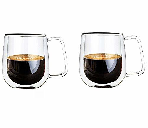 Producto Vicloon Cristal Vidrio de Doble Pared, Taza de Cafe Doble 250 ml,