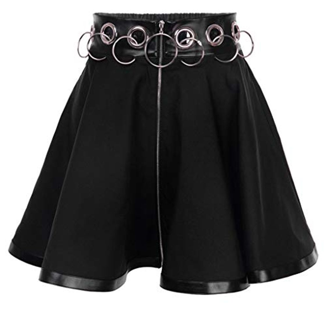 Social Sylar Faldas Mujer Cortas 2019 Moda Faldas Plisadas para Mujer Falda Punk Fiesta Gótica Negra Ahuecar Mini Fedal con Cremallera