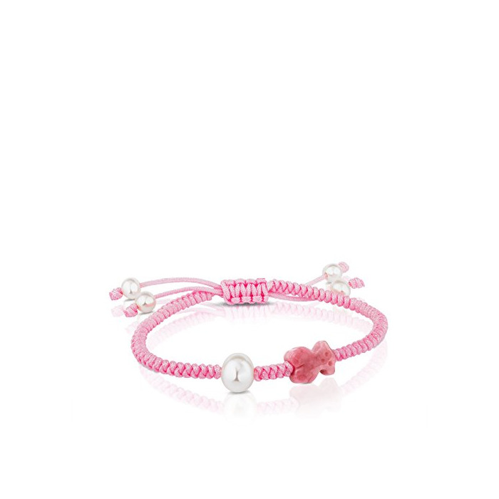 Moda TOUS pulsera de mujer ajustable en cuerda y ónix