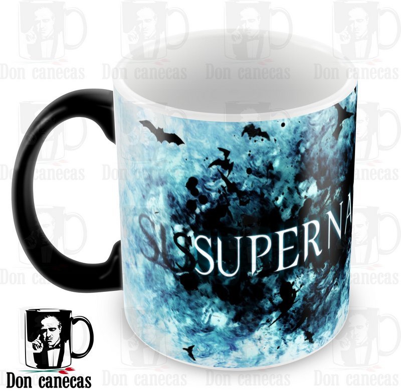 Moda Caneca Mágica - Supernatural - Azul