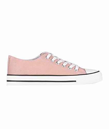 Moda 2345-PNKWHT-4, KRISP Zapatillas Mujer Casuales Moda, Rosa/Blanco