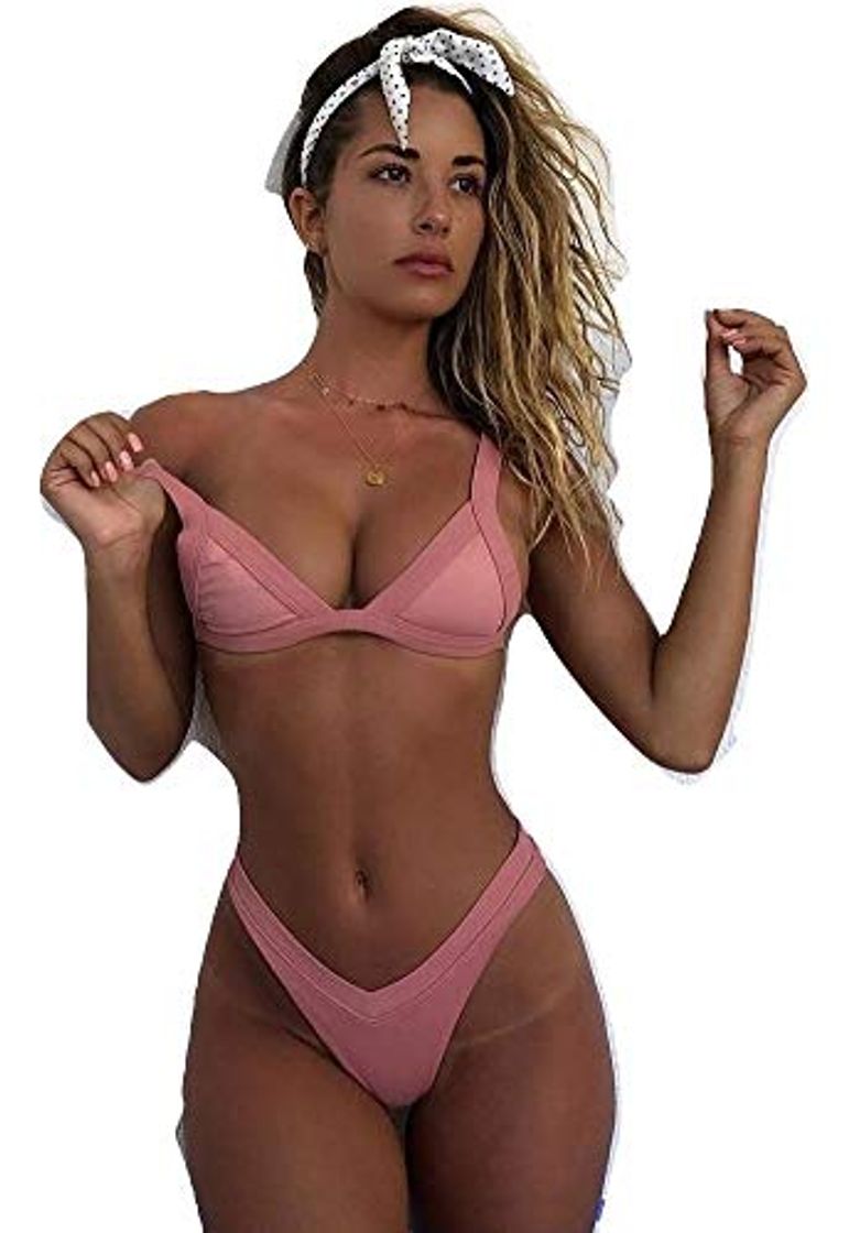 Moda N-A Bikini Rosa Push up Brasileño