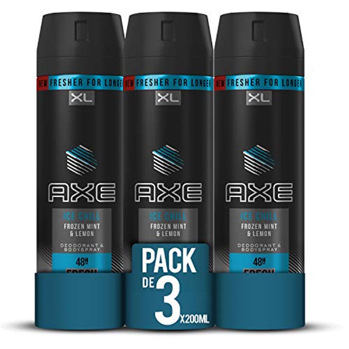 Social AXE Desodorante Bodyspray Ice Chill XL - Pack de 3 x 200ml