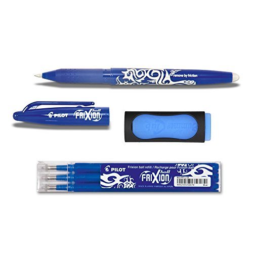 Lugar 1 FriXion – Bolígrafos roller de tinta azul borrador conjunto de 3