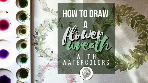 How to draw a floral wreath with watercolors - YouTube
