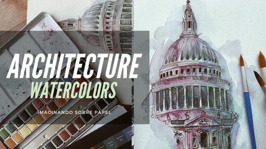 Drawing architecture with watercolors from Arteza - YouTube