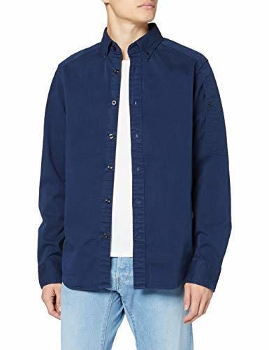 G-STAR RAW Stalt Button Down Pocket Straight Camisa Vaquera, Azul