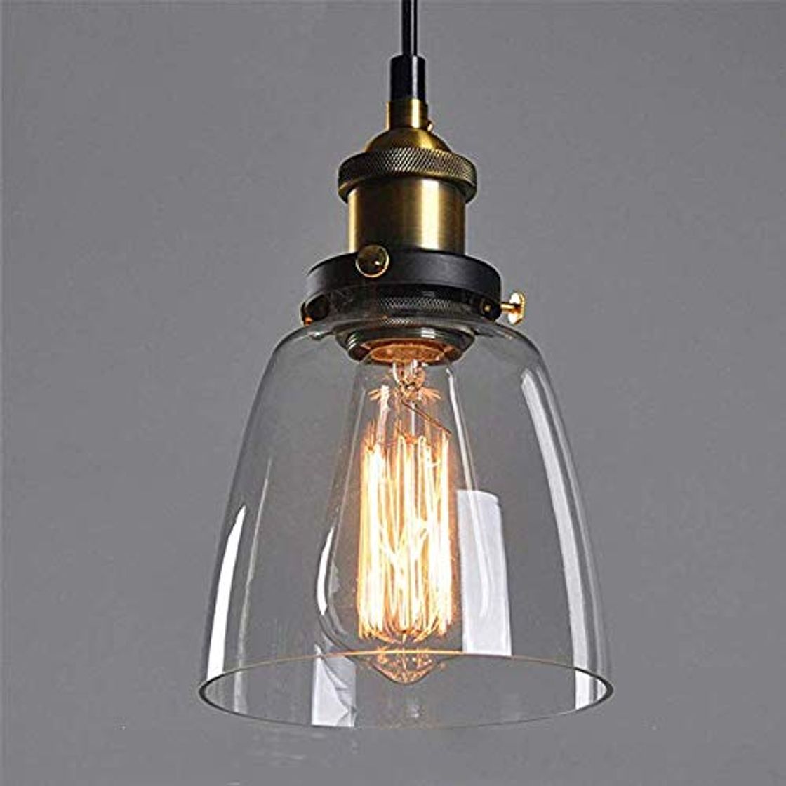 Productos Chao Zan Lámpara Colgante Lámpara Industrial Luz Colgante Lámpara de Techo Estilo Vintage Luz Retra Luz de Cristal Transparente Casquillo E27 Retro Luz De Techo Luz Vintage