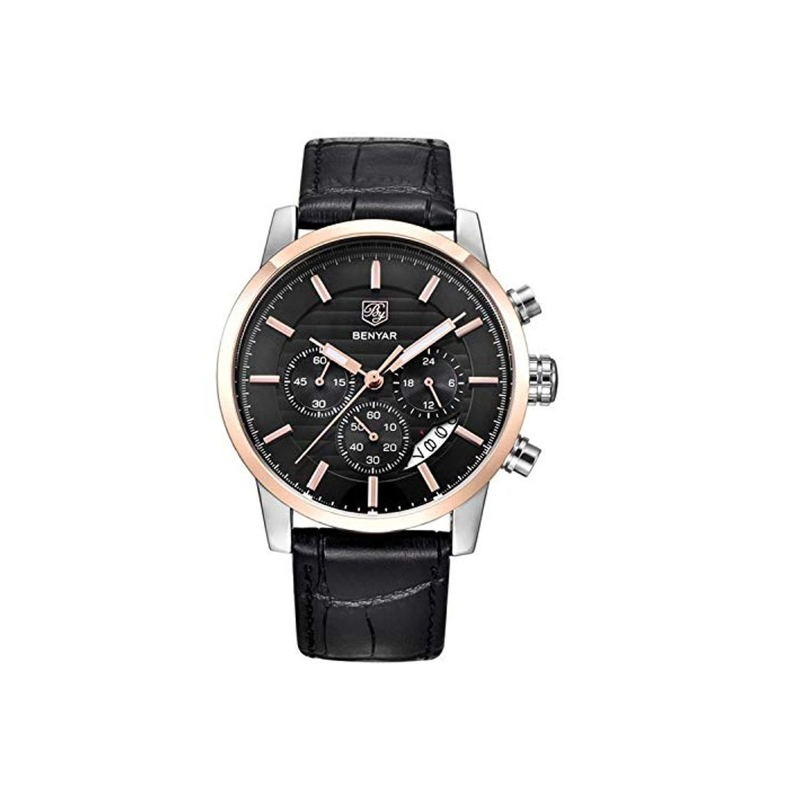 Social BENYAR Moda Cronógrafo Deporte Relojes para Hombre Reloj De Cuarzo De Negocios