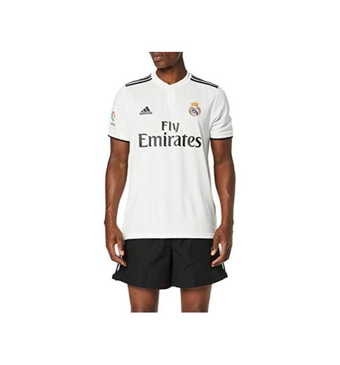 adidas 18/19 Real Madrid Home with Lfp Badge Camiseta, Hombre, Blanco