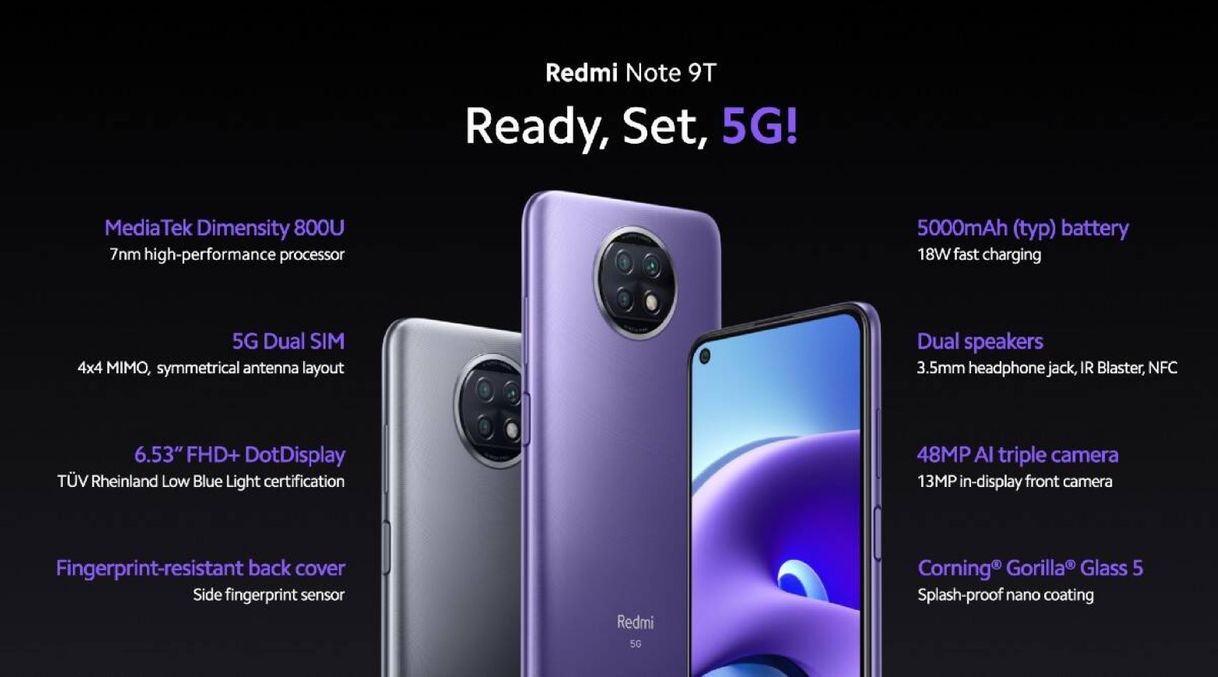 Productos Redmi Note 9T 5G