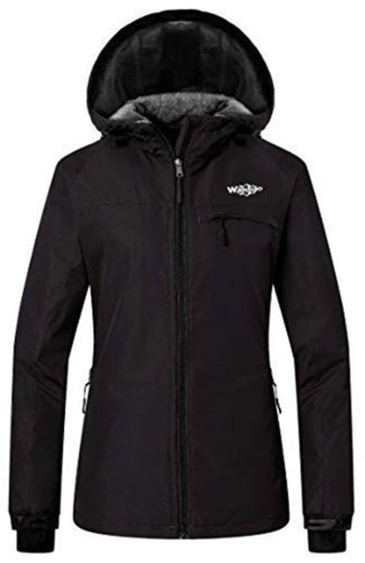 Moda Wantdo Cazadora Esquí Invierno Calefacción Nieve Hombres Negro Large