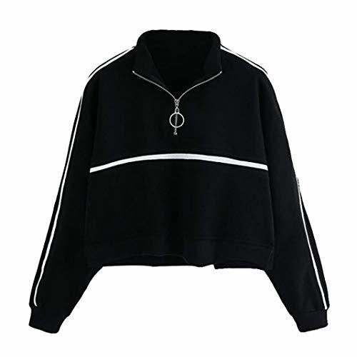 Moda QinMM Sudadera Camiseta a Rayas Polos para Mujer