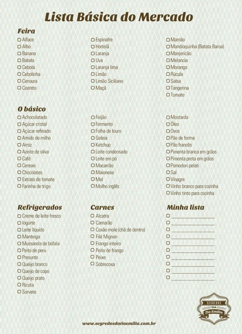 Moda Checklist compras 