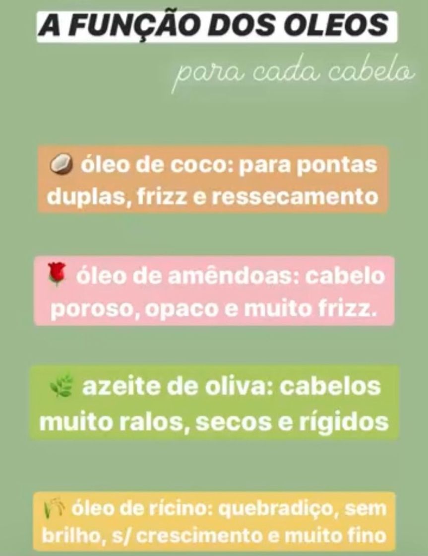 Fashion Função dos óleos para o cabelo 