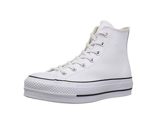 Converse Chuck Taylor CTAS Lift Clean Hi, Zapatillas Altas para Mujer, Blanco