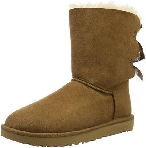 UGG Female Bailey Bow II Classic Boot, Chestnut, 5