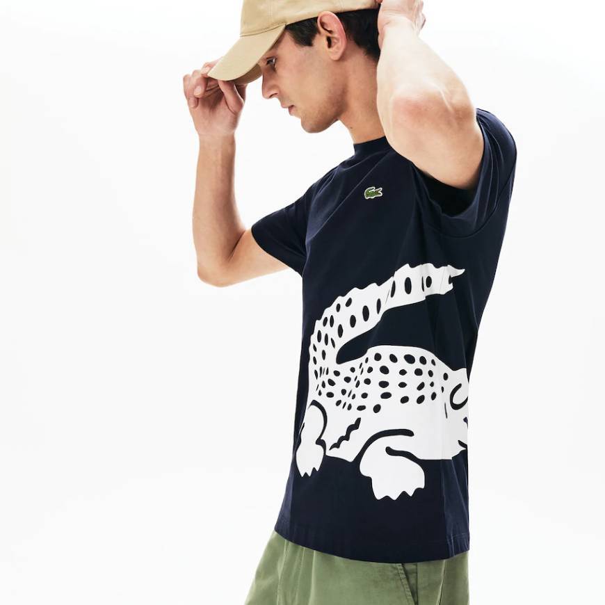 Social T-shirt de crocodilo oversize para homem



