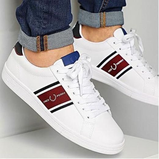 Em Pele/Rede - Branco | Sapatos Para Homem | Fred Perry PT