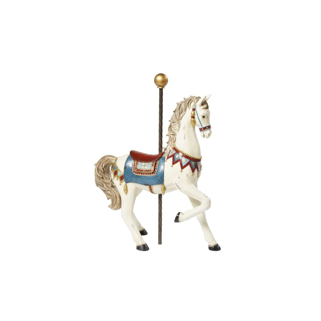 Producto Figura de caballo color crudo con efecto envejecido Alt