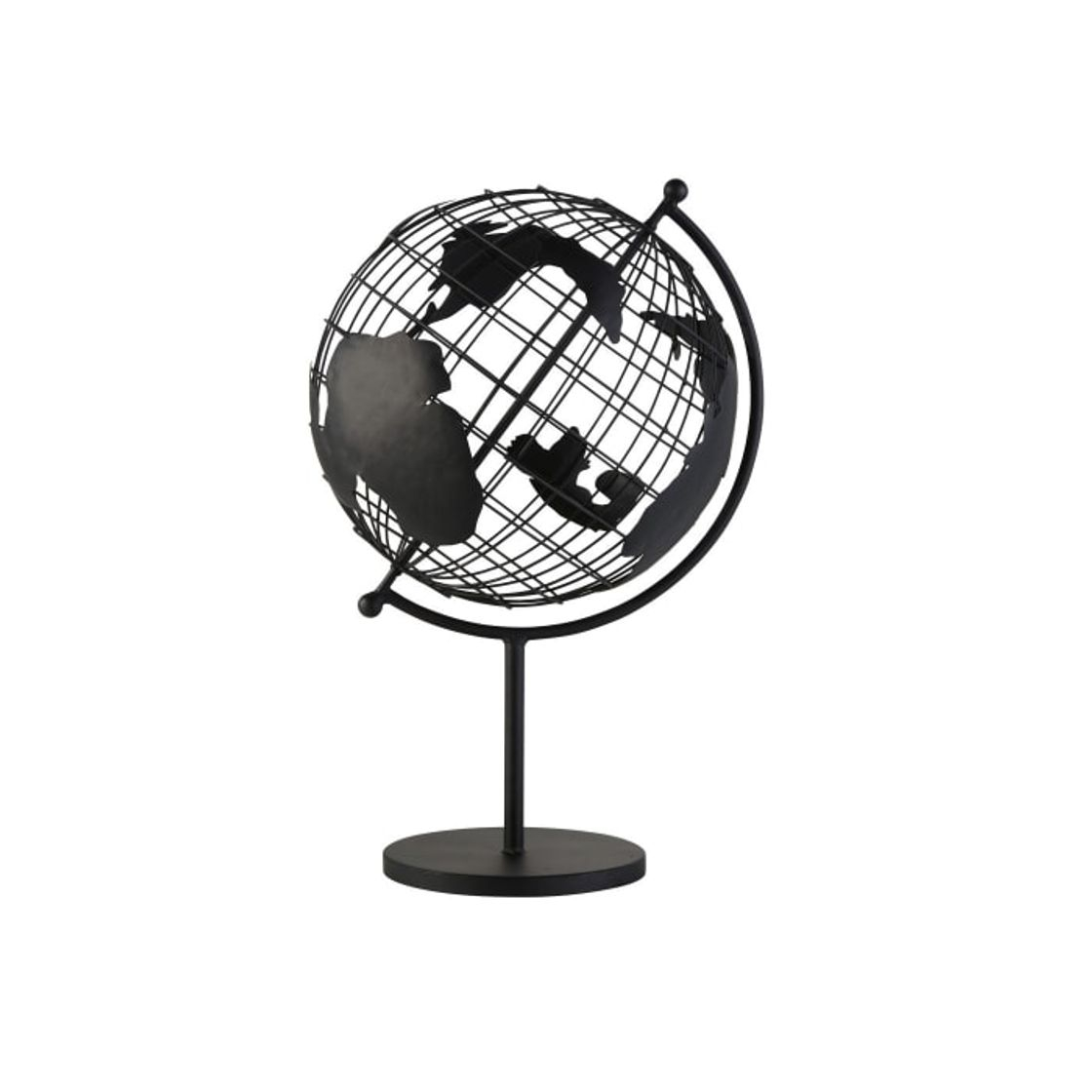 Products Globo terráqueo de metal negro mate calado 