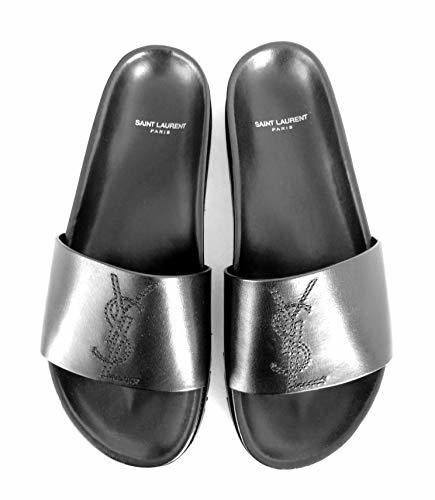 Place YSL - Sandalias de Vestir de Cuero para Hombre Negro Negro Negro