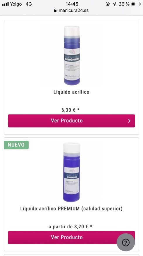 Productos Monómero 