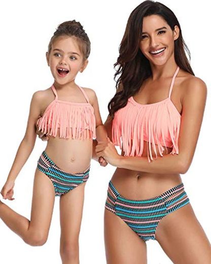 Sixyotie Madre e Hija Bikinis Traje de baño Padre-Hijo Bikini Traje de