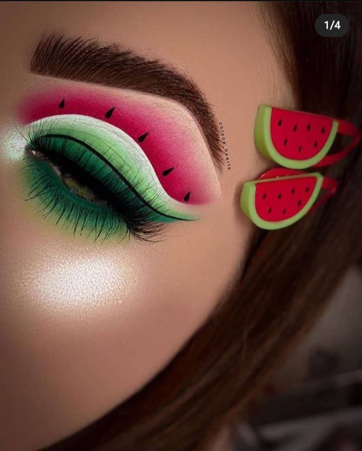 Moda estilos de maquiagens de frutas🍉