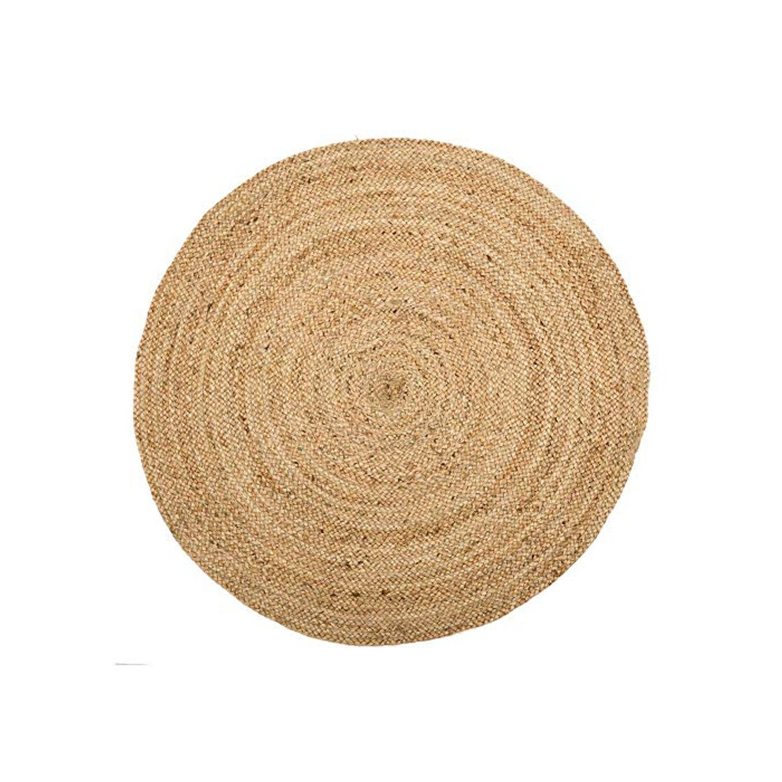 Products Alfombra Redonda de Fibra Natural Beige rústica para decoración de 100 cm